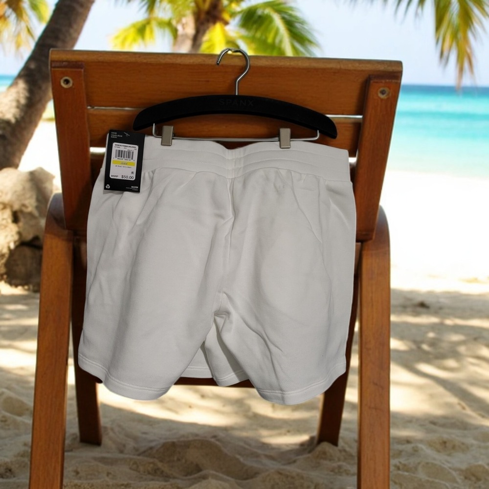 Under Armour UA Rival Terry Shorts Women's M – White Cotton Loose Fit NWT - Picture 10 of 11